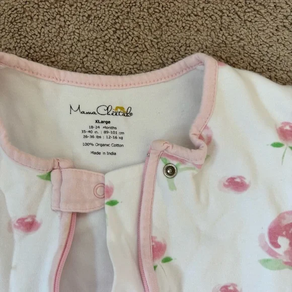 MAMA CHEETAH Set of 3 Baby Girl Various Tog Organic Floral & Heart Sleep Sacks - Picture 2 of 10